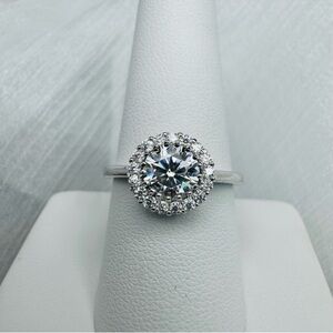 Elegant Silver moissanite diamond ring